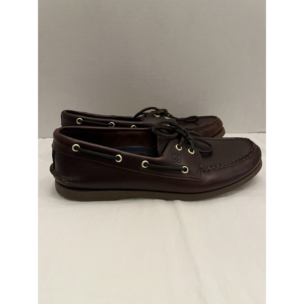 Sperry Topsider Loafers Men's 2-Eye Boat Shoe Size 10.5 Amaretto Brown